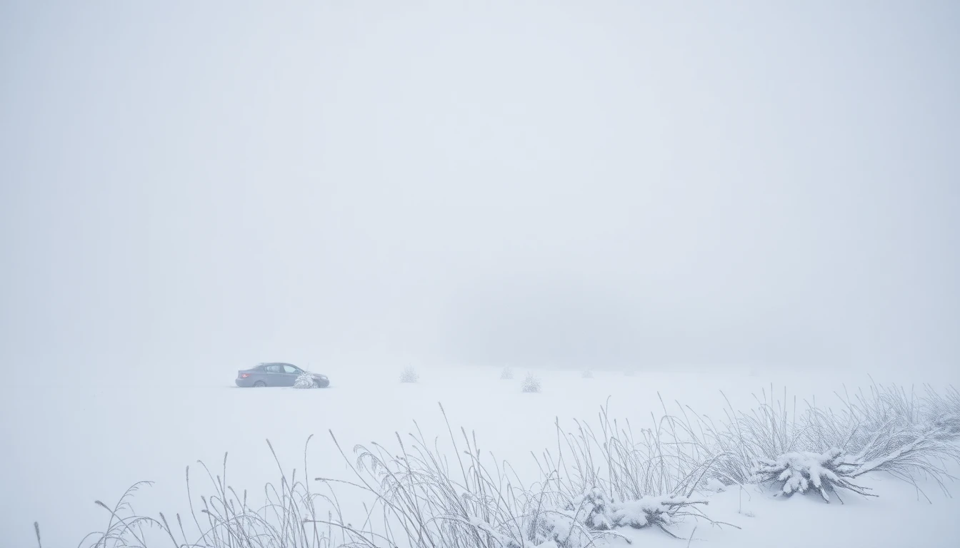 Severe blizzard with heavy snow