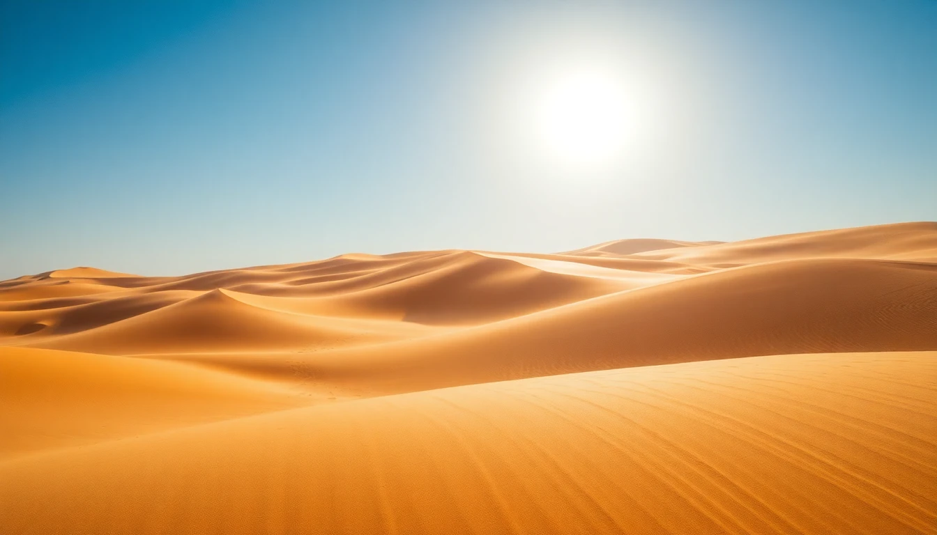 Arid desert landscape with sand dunes