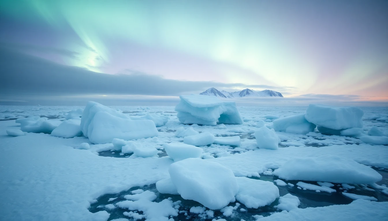 Arctic landscape with ice and snow